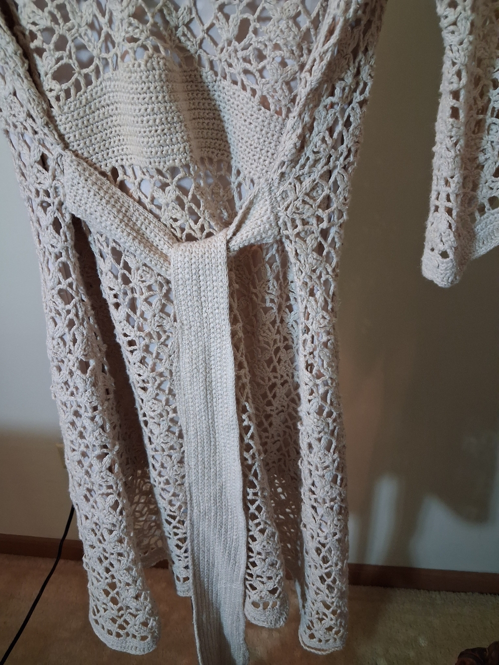 Cami Crochet V-Neck Overlay Dress in Cream - Picture 7 of 13